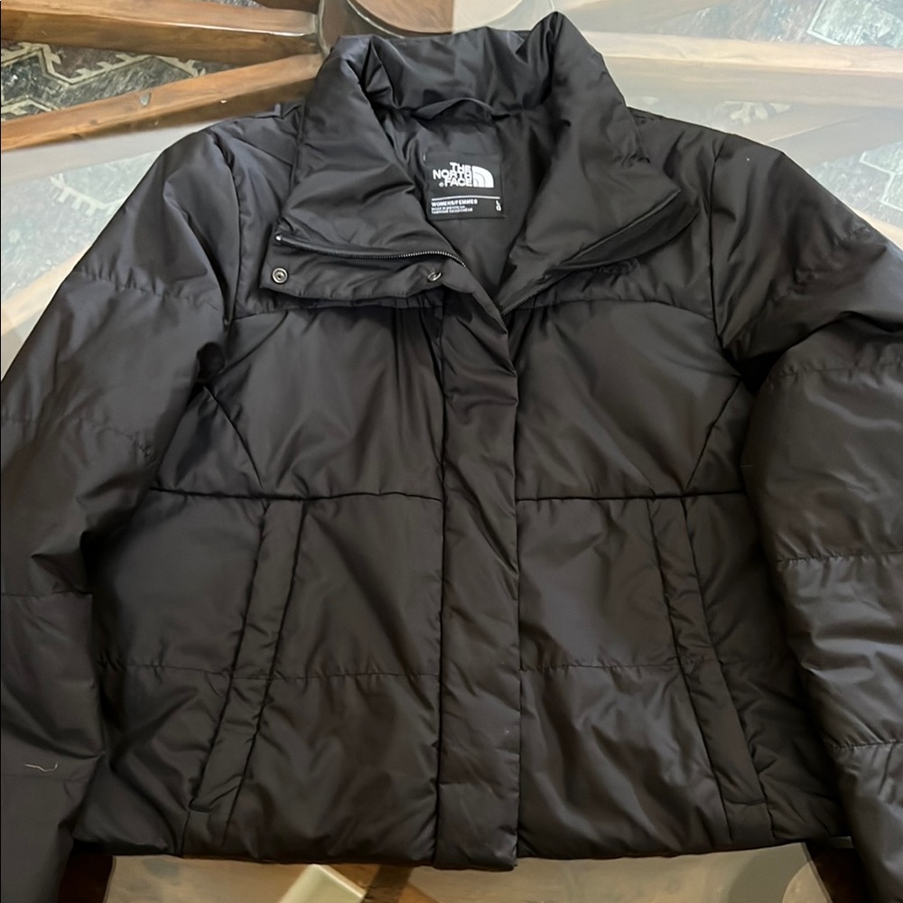 The North Face Black Puffer Jacket with High Collar